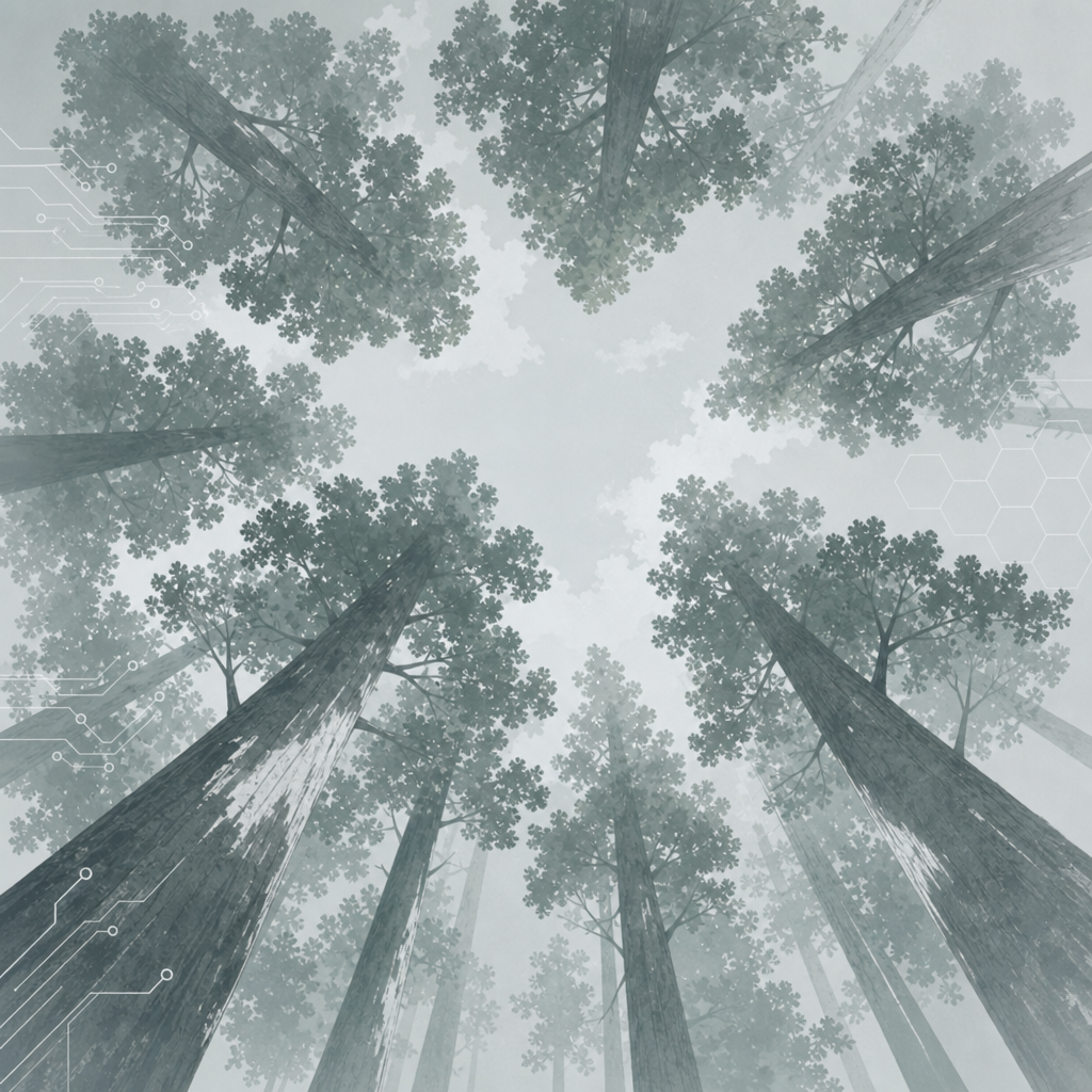 Looking up through the trees